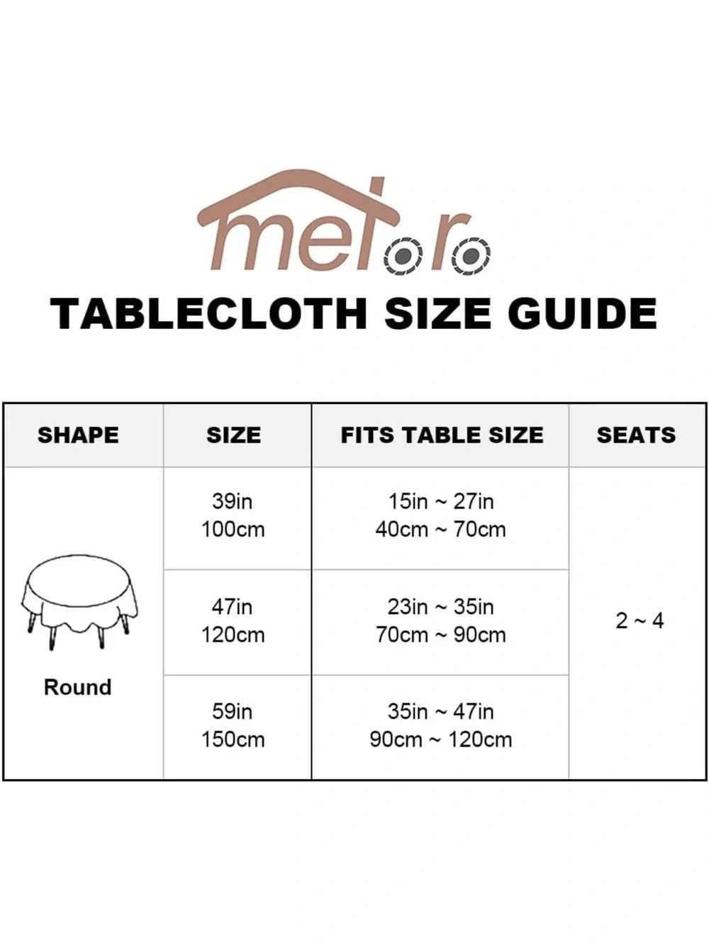 NEW meioro Round Tablecloth Stripe Tassel TableCloth. Cotton Blend w/ tassels